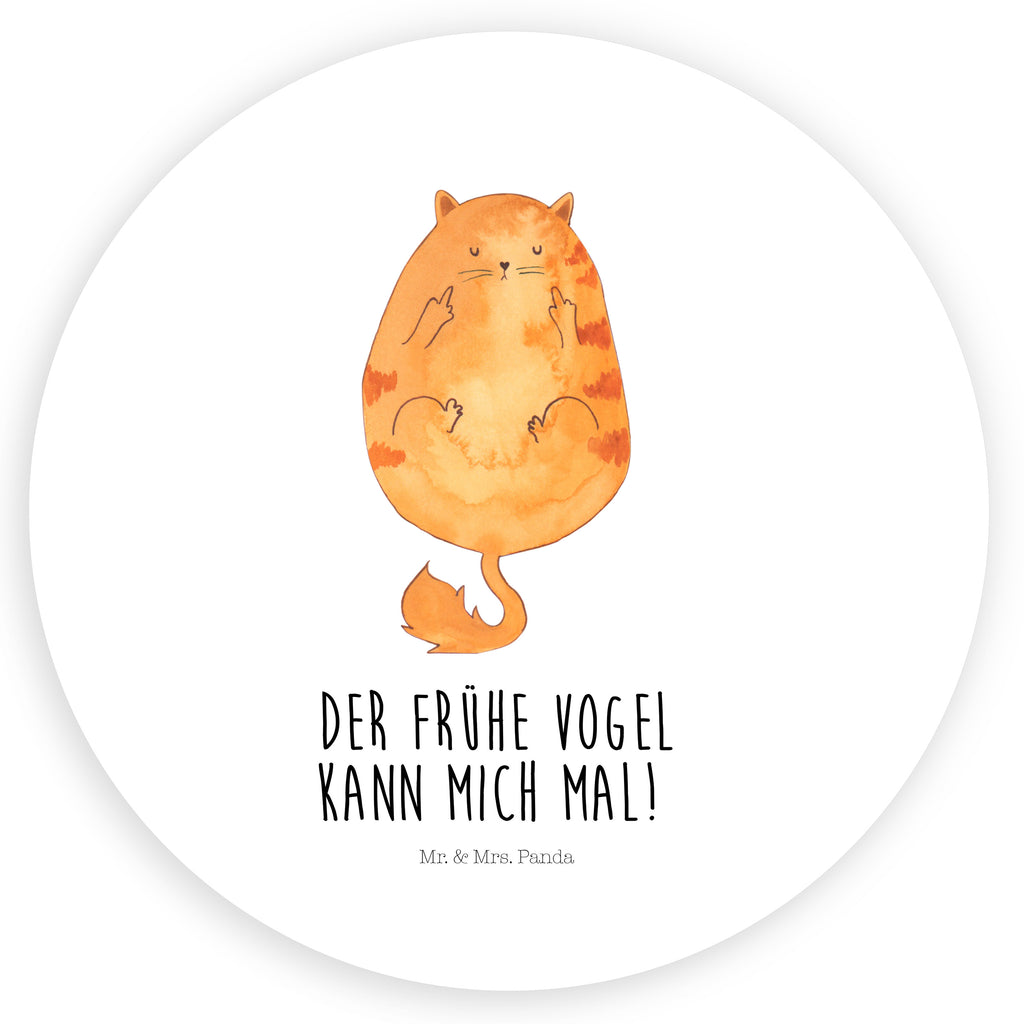 Rund Aufkleber Katze Frühaufsteher Sticker, Aufkleber, Etikett, Katze, Katzenmotiv, Katzenfan, Katzendeko, Katzenfreund, Katzenliebhaber, Katzenprodukte, Katzenartikel, Katzenaccessoires, Katzensouvenirs, Katzenliebhaberprodukte, Katzenmotive, Der frühe Vogel kann mich mal, Morgenmuffel, Frühaufsteher, Kaffee, Katzen, Kater, Mietze