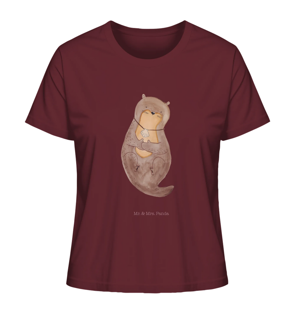 Shirt Damen Otter Muschel T-Shirt, Shirt, Tshirt, Lustiges T-Shirt, T-Shirt mit Spruch, Party, Junggesellenabschied, Jubiläum, Geburstag, Herrn, Damen, Männer, Frauen, Schlafshirt, Nachthemd, Sprüche, Otter, Fischotter, Seeotter, Otterliebe, grübeln, träumen, Motivation, Tagträumen, Büro