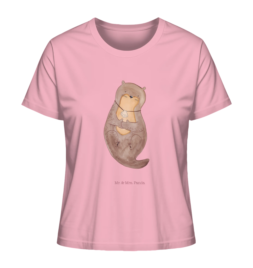 Shirt Damen Otter Muschel T-Shirt, Shirt, Tshirt, Lustiges T-Shirt, T-Shirt mit Spruch, Party, Junggesellenabschied, Jubiläum, Geburstag, Herrn, Damen, Männer, Frauen, Schlafshirt, Nachthemd, Sprüche, Otter, Fischotter, Seeotter, Otterliebe, grübeln, träumen, Motivation, Tagträumen, Büro