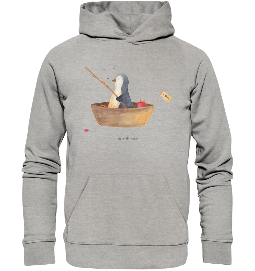 Organic Hoodie Pinguin Angelboot Hoodie, Öko-Hoodie, Kapuzenpullover, Unisex, Männer Hoodie, Frauen Hoodie, Männer Kapuzenpullover, Frauen Kapuzenpullover, Oberteil, Pinguin, Pinguine, Angeln, Boot, Angelboot, Lebenslust, Leben, genießen, Motivation, Neustart, Neuanfang, Trennung, Scheidung, Geschenkidee Liebeskummer