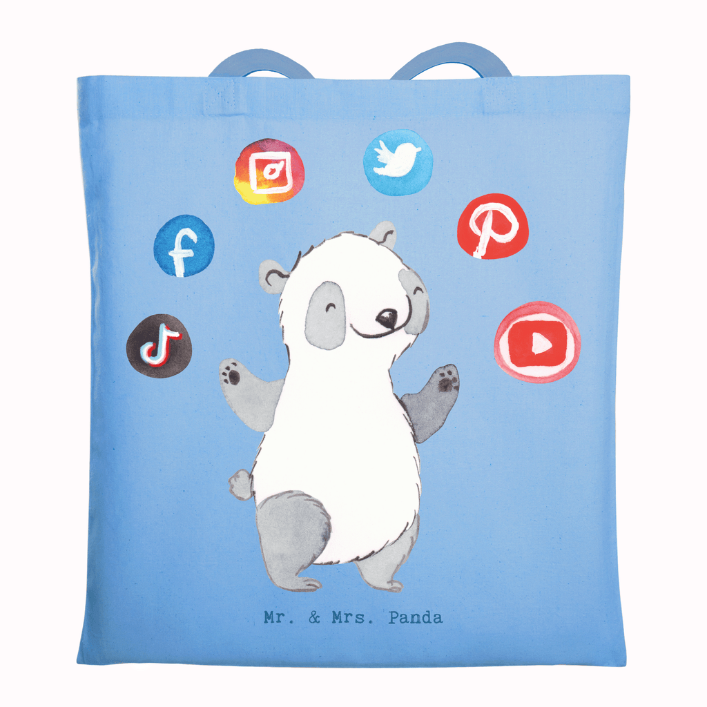 Tragetasche Social Media Manager mit Herz Beuteltasche, Beutel, Einkaufstasche, Jutebeutel, Stoffbeutel, Tasche, Shopper, Umhängetasche, Strandtasche, Schultertasche, Stofftasche, Tragetasche, Badetasche, Jutetasche, Einkaufstüte, Laptoptasche, Beruf, Ausbildung, Jubiläum, Abschied, Rente, Kollege, Kollegin, Geschenk, Schenken, Arbeitskollege, Mitarbeiter, Firma, Danke, Dankeschön