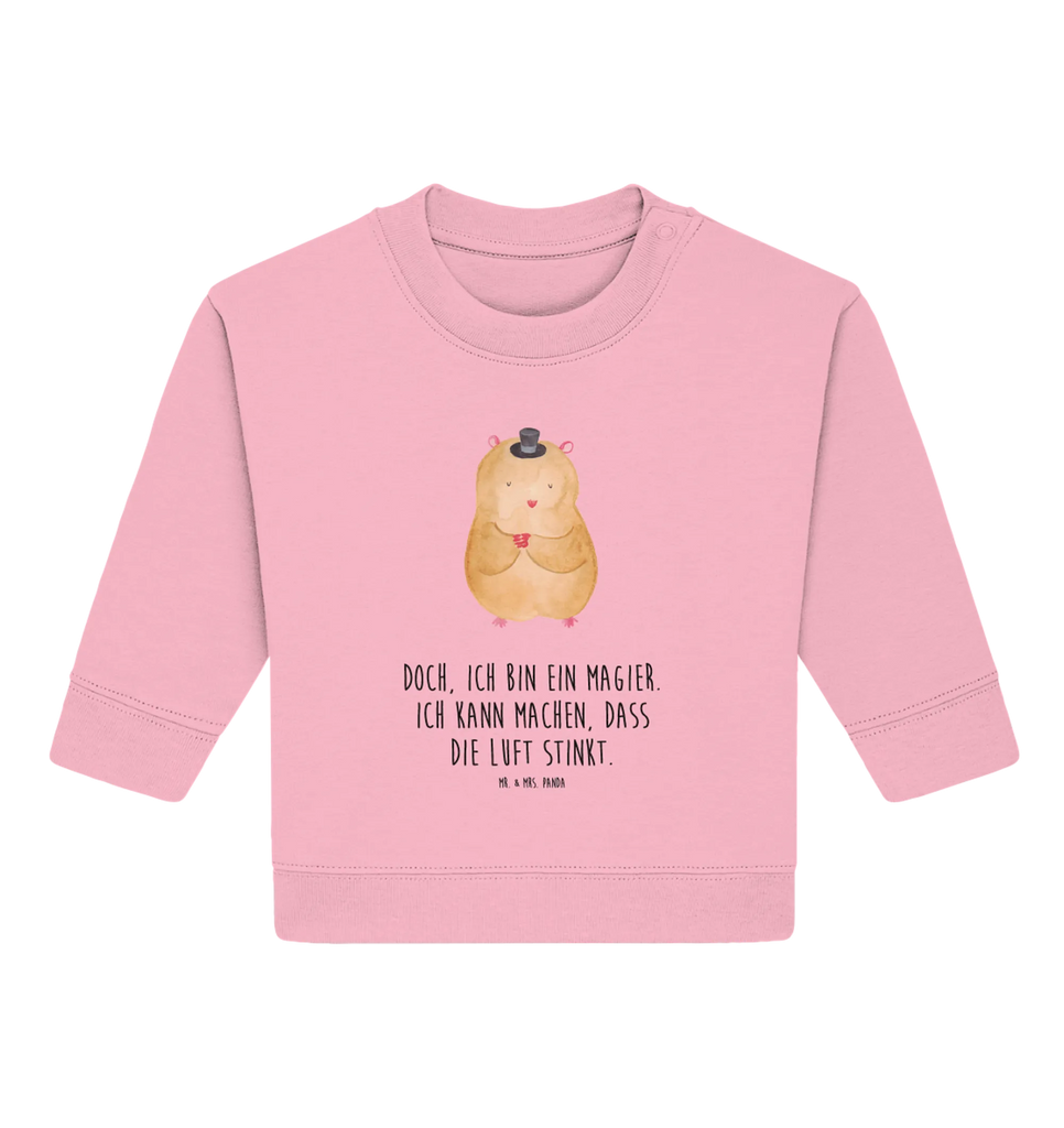 Organic Baby Pullover Hamster Hut Baby Bullover, Baby Sweatshirt, Tiermotive, Gute Laune, lustige Sprüche, Tiere, Hamster, Hut, Magier, Zylinder, Zwerghamster, Zauberer