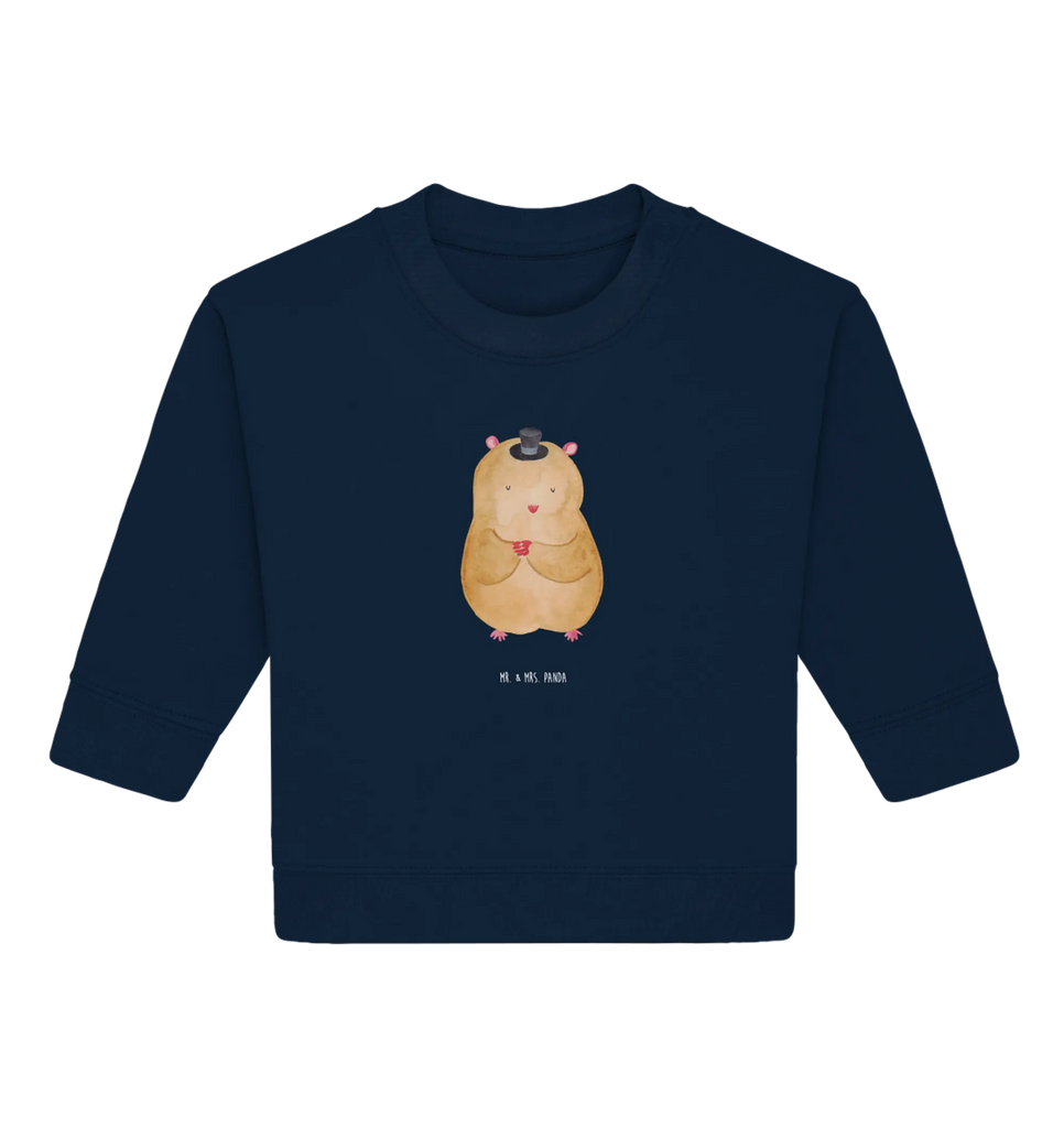 Organic Baby Pullover Hamster Hut Baby Bullover, Baby Sweatshirt, Tiermotive, Gute Laune, lustige Sprüche, Tiere, Hamster, Hut, Magier, Zylinder, Zwerghamster, Zauberer