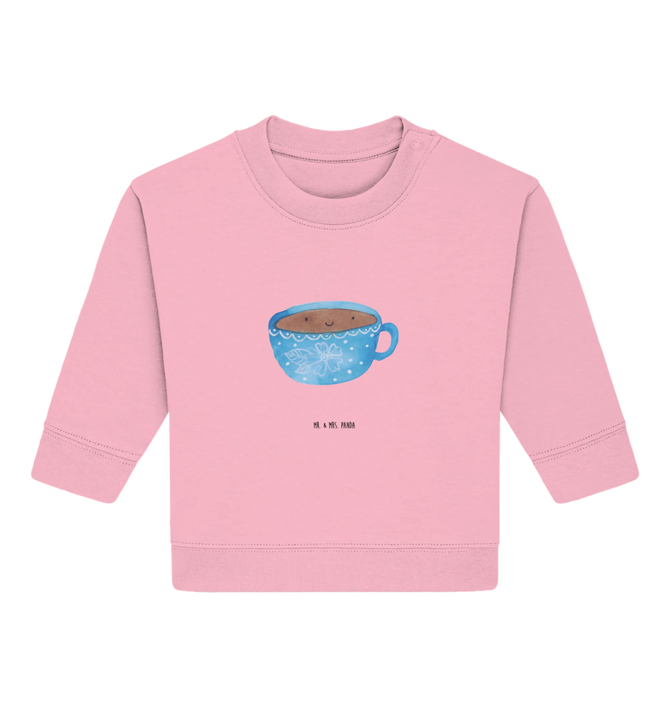 Organic Baby Pullover Kaffee Tasse Baby Bullover, Baby Sweatshirt, Tiermotive, Gute Laune, lustige Sprüche, Tiere, Kaffee, Tasse, Liebe, Geschmack, Genuss, Glücklich