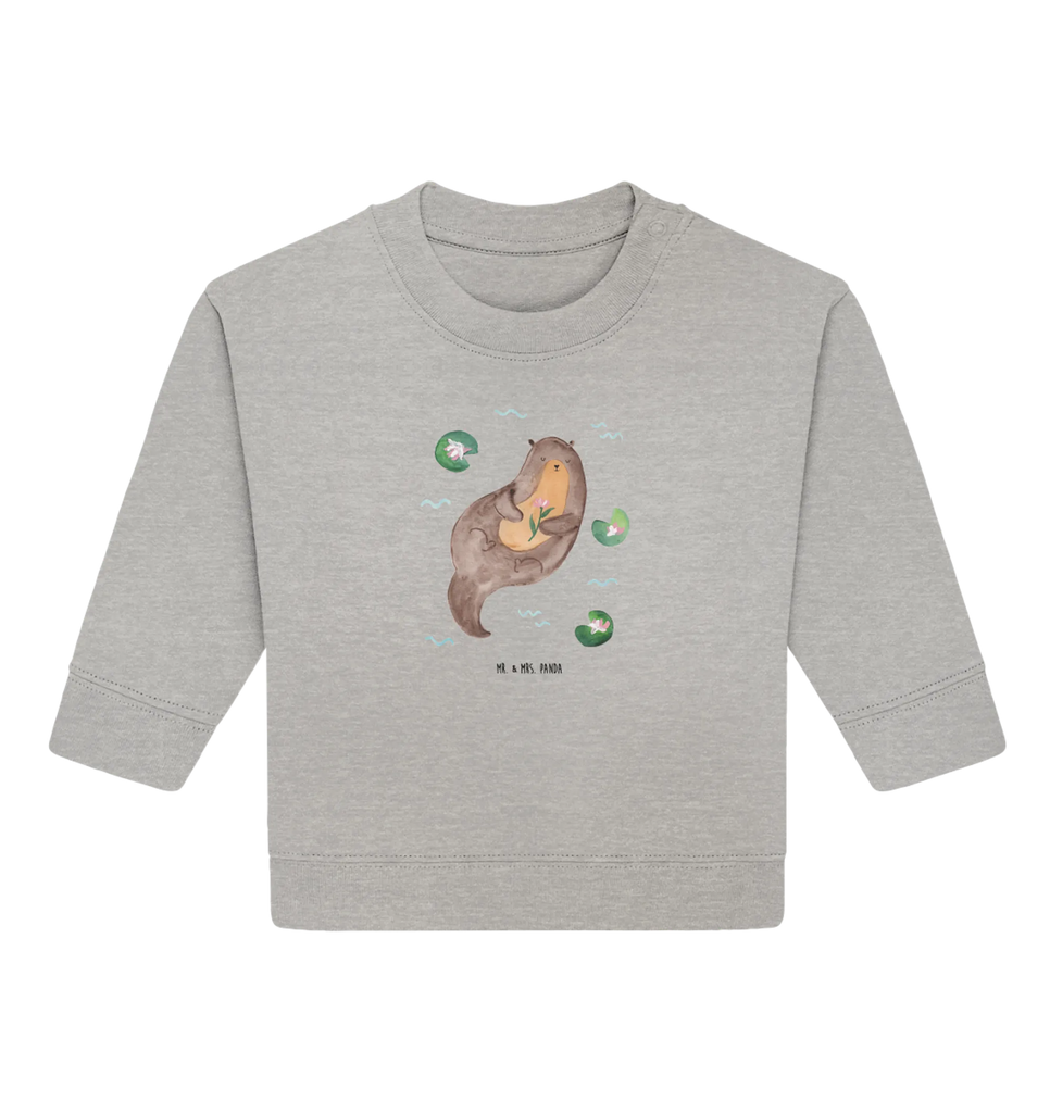 Organic Baby Pullover Otter Seerose Baby Bullover, Baby Sweatshirt, Otter, Fischotter, Seeotter, Otter Seeotter See Otter