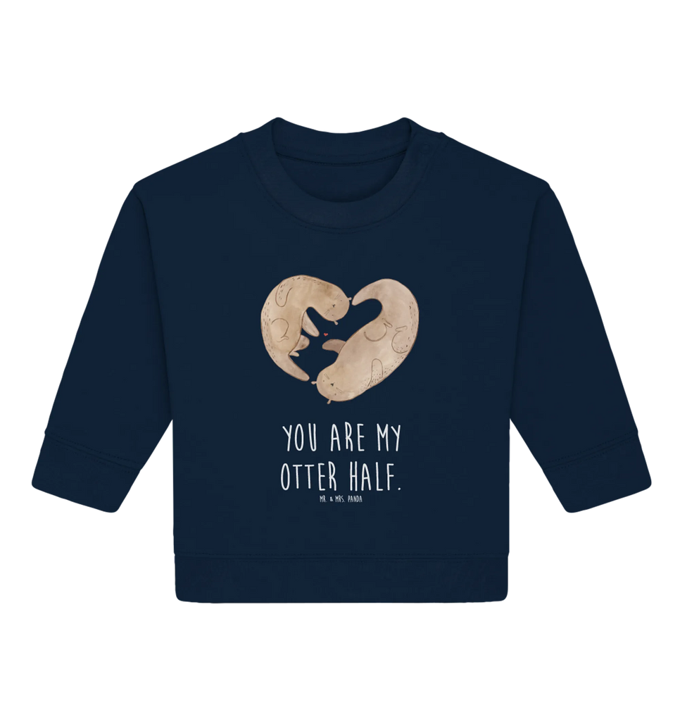 Organic Baby Pullover Otter Herz Baby Bullover, Baby Sweatshirt, Otter, Fischotter, Seeotter, Liebe, Herz, Liebesbeweis, Liebesgeschenk, Bessere Hälfte, Love you, Jahrestag, Hochzeitstag, Verlobung, gemeinsames Leben