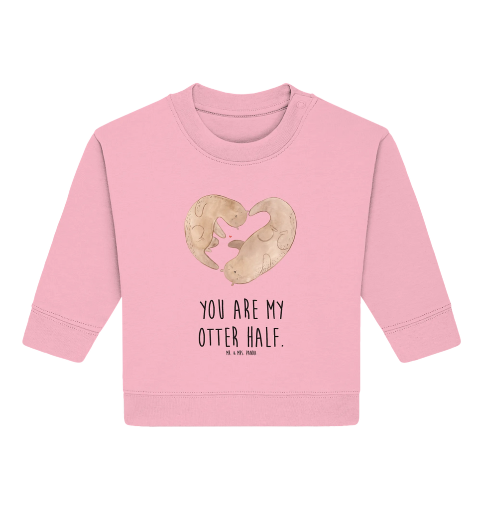 Organic Baby Pullover Otter Herz Baby Bullover, Baby Sweatshirt, Otter, Fischotter, Seeotter, Liebe, Herz, Liebesbeweis, Liebesgeschenk, Bessere Hälfte, Love you, Jahrestag, Hochzeitstag, Verlobung, gemeinsames Leben