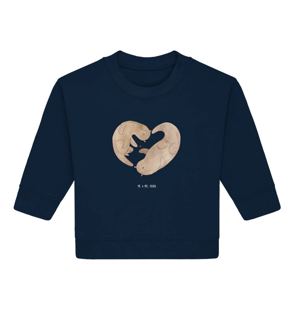 Organic Baby Pullover Otter Herz Baby Bullover, Baby Sweatshirt, Otter, Fischotter, Seeotter, Liebe, Herz, Liebesbeweis, Liebesgeschenk, Bessere Hälfte, Love you, Jahrestag, Hochzeitstag, Verlobung, gemeinsames Leben