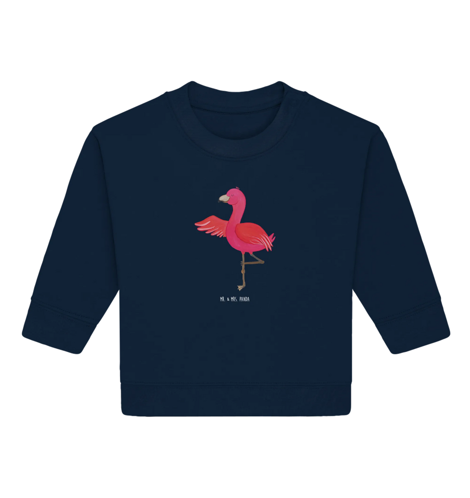 Organic Baby Pullover Flamingo Yoga Baby Bullover, Baby Sweatshirt, Flamingo, Vogel, Yoga, Namaste, Achtsamkeit, Yoga-Übung, Entspannung, Ärger, Aufregen, Tiefenentspannung