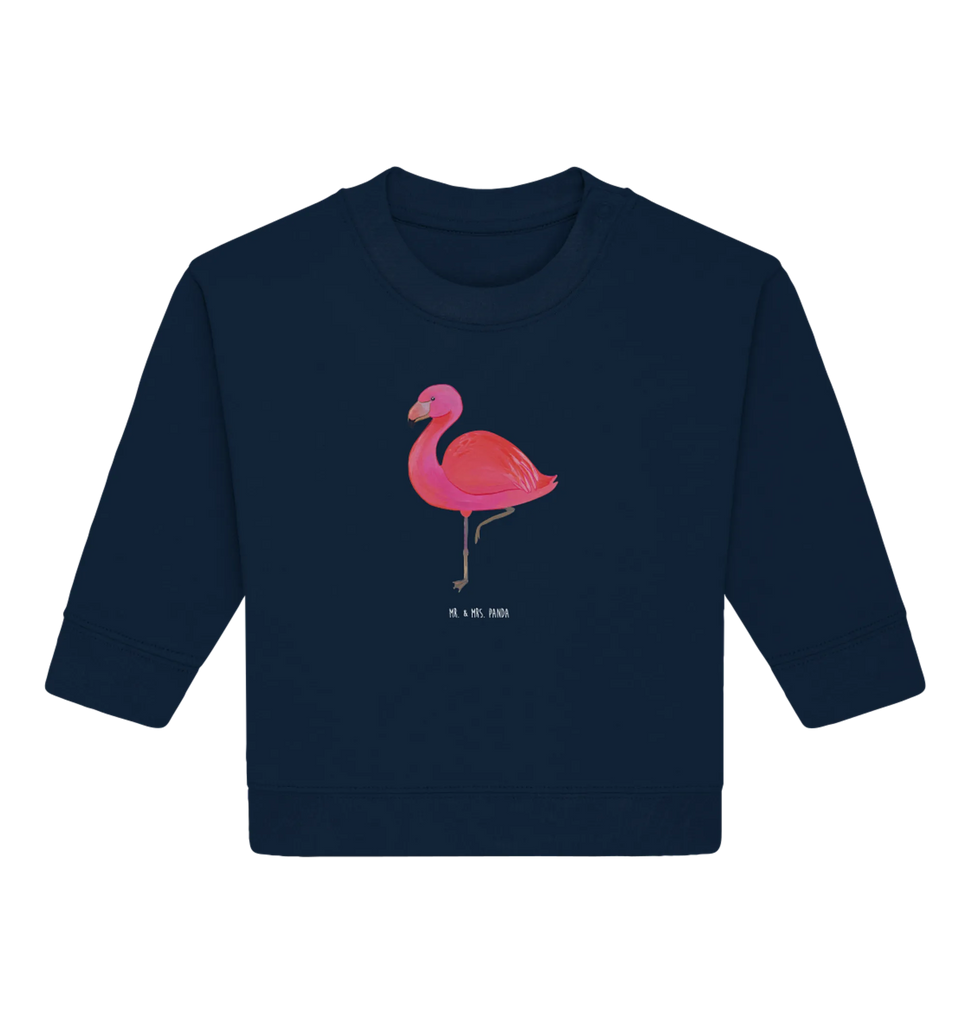 Organic Baby Pullover Flamingo Classic Baby Bullover, Baby Sweatshirt, Flamingo, Einzigartig, Selbstliebe, Stolz, ich, für mich, Spruch, Freundin, Freundinnen, Außenseiter, Sohn, Tochter, Geschwister