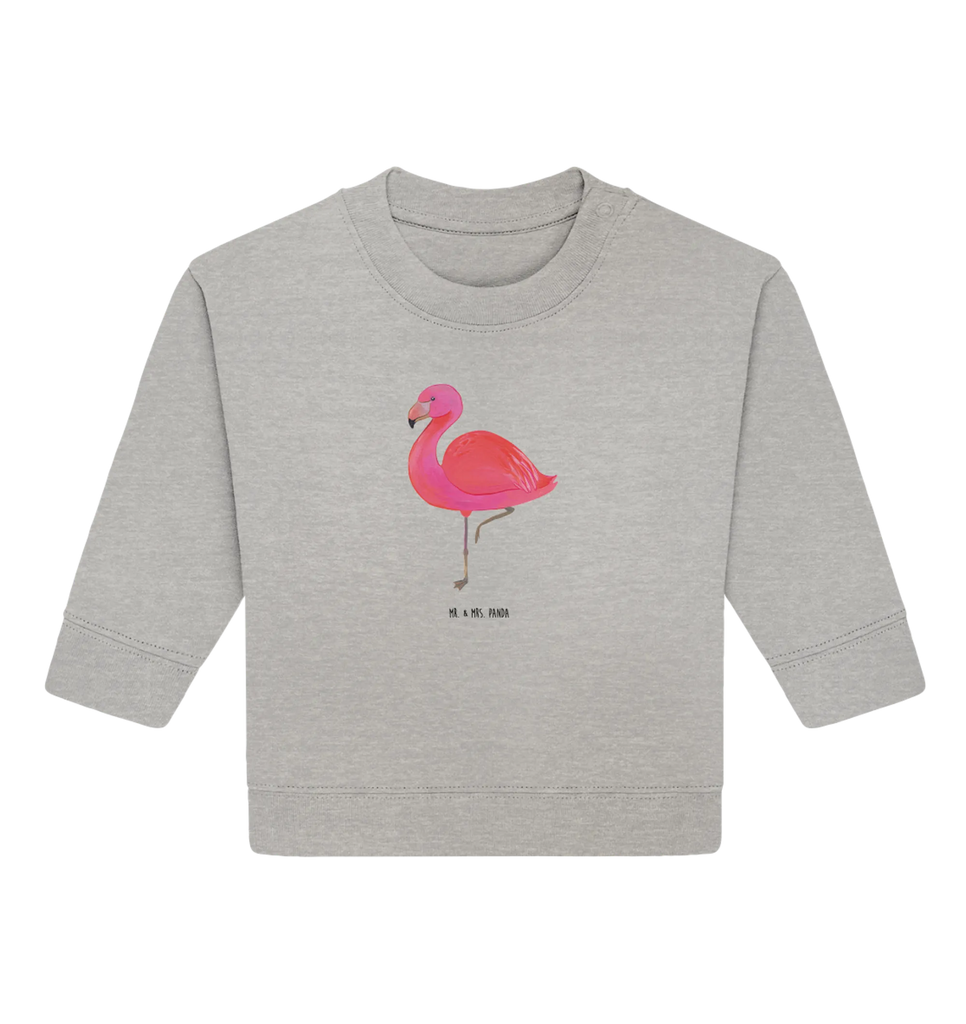 Organic Baby Pullover Flamingo Classic Baby Bullover, Baby Sweatshirt, Flamingo, Einzigartig, Selbstliebe, Stolz, ich, für mich, Spruch, Freundin, Freundinnen, Außenseiter, Sohn, Tochter, Geschwister