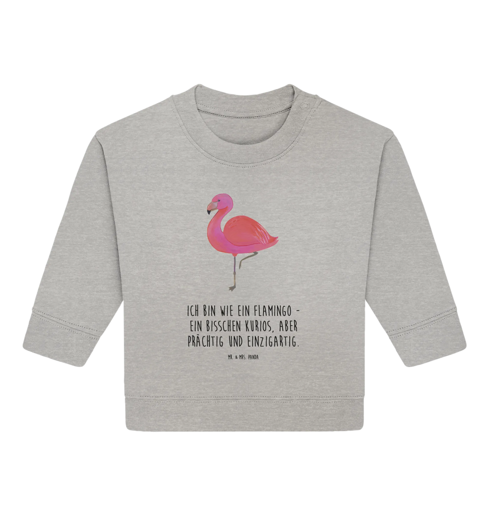 Organic Baby Pullover Flamingo Classic Baby Bullover, Baby Sweatshirt, Flamingo, Einzigartig, Selbstliebe, Stolz, ich, für mich, Spruch, Freundin, Freundinnen, Außenseiter, Sohn, Tochter, Geschwister