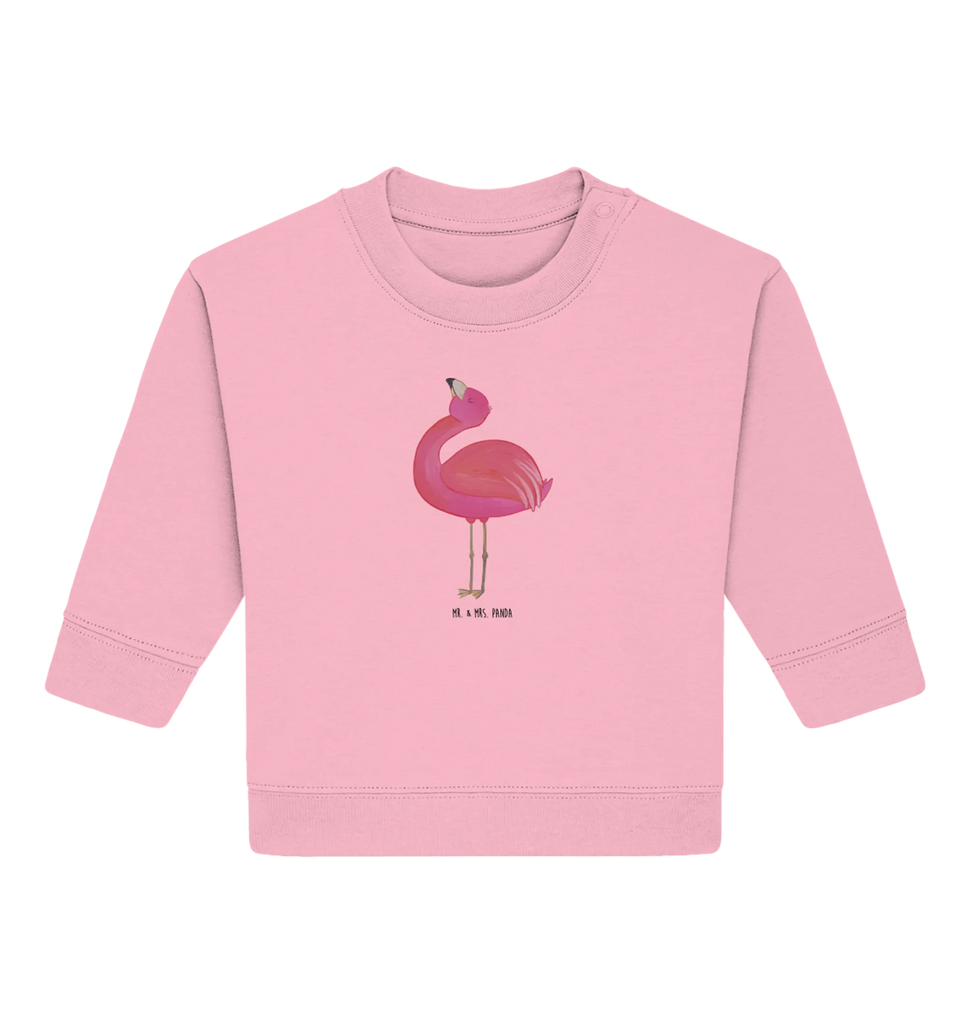 Organic Baby Pullover Flamingo Stolz Baby Bullover, Baby Sweatshirt, Flamingo, stolz, Freude, Selbstliebe, Selbstakzeptanz, Freundin, beste Freundin, Tochter, Mama, Schwester