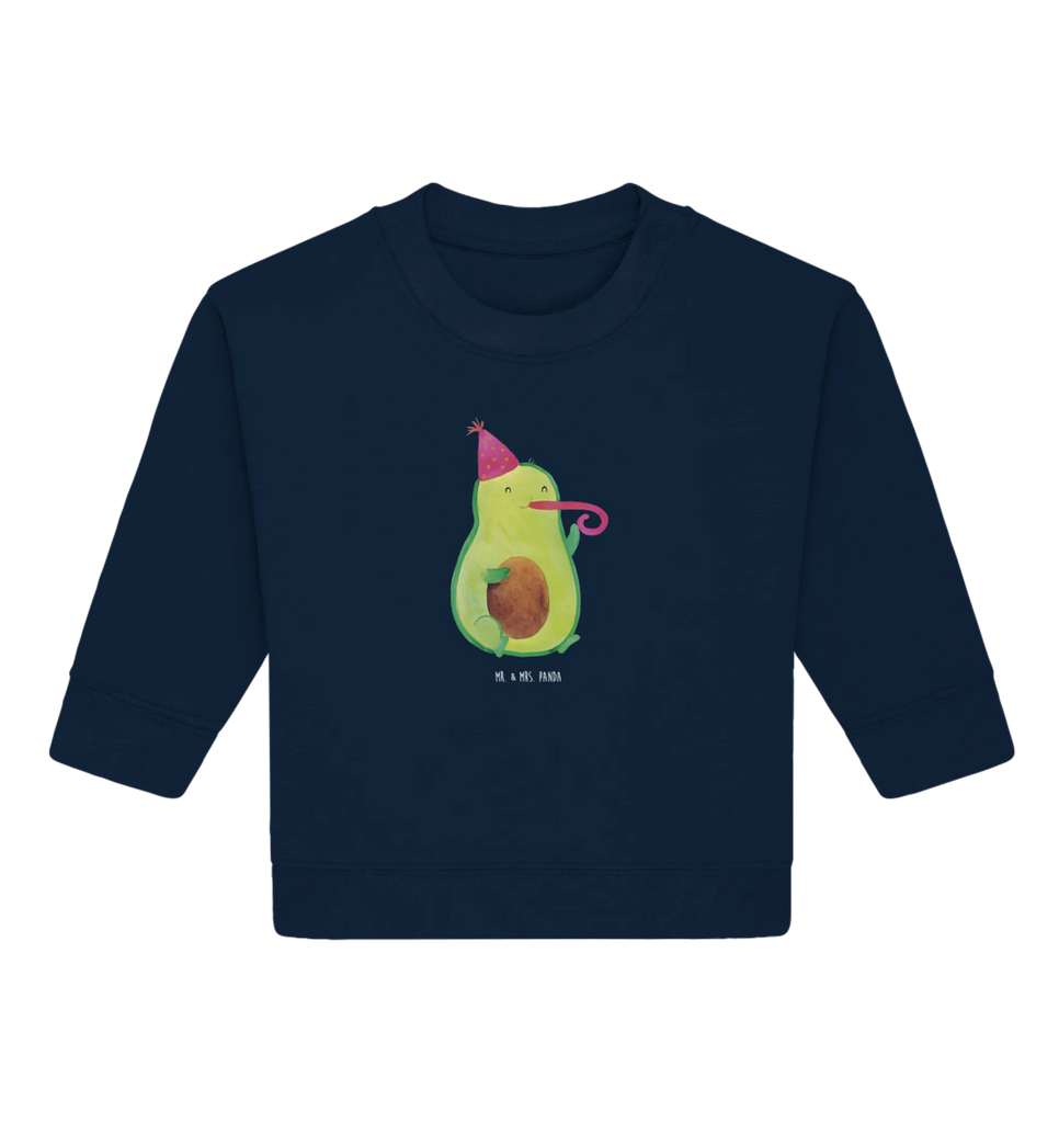 Organic Baby Pullover Avocado Feier Baby Bullover, Baby Sweatshirt, Avocado, Veggie, Vegan, Gesund, Party, Feierlichkeit, Feier, Fete, Geburtstag, Gute Laune, Tröte