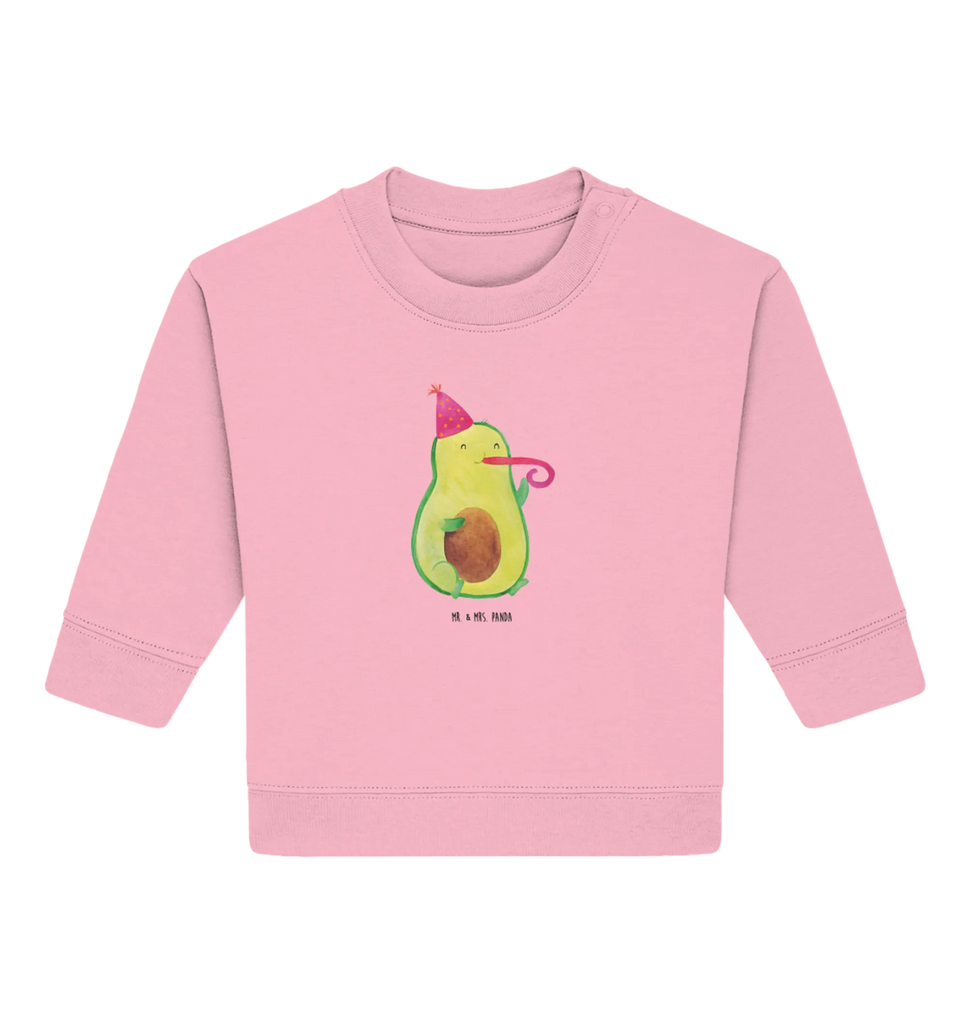 Organic Baby Pullover Avocado Feier Baby Bullover, Baby Sweatshirt, Avocado, Veggie, Vegan, Gesund, Party, Feierlichkeit, Feier, Fete, Geburtstag, Gute Laune, Tröte