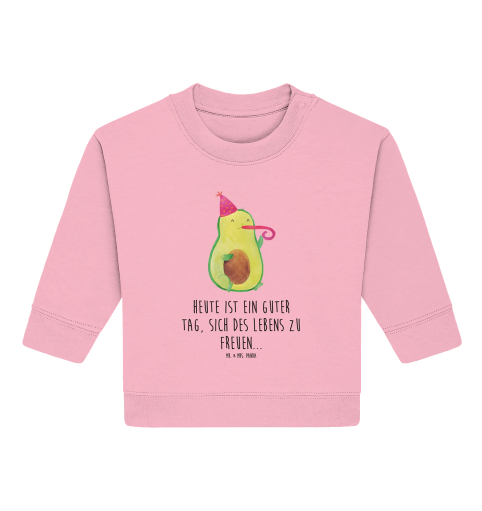 Organic Baby Pullover Avocado Feier Baby Bullover, Baby Sweatshirt, Avocado, Veggie, Vegan, Gesund, Party, Feierlichkeit, Feier, Fete, Geburtstag, Gute Laune, Tröte