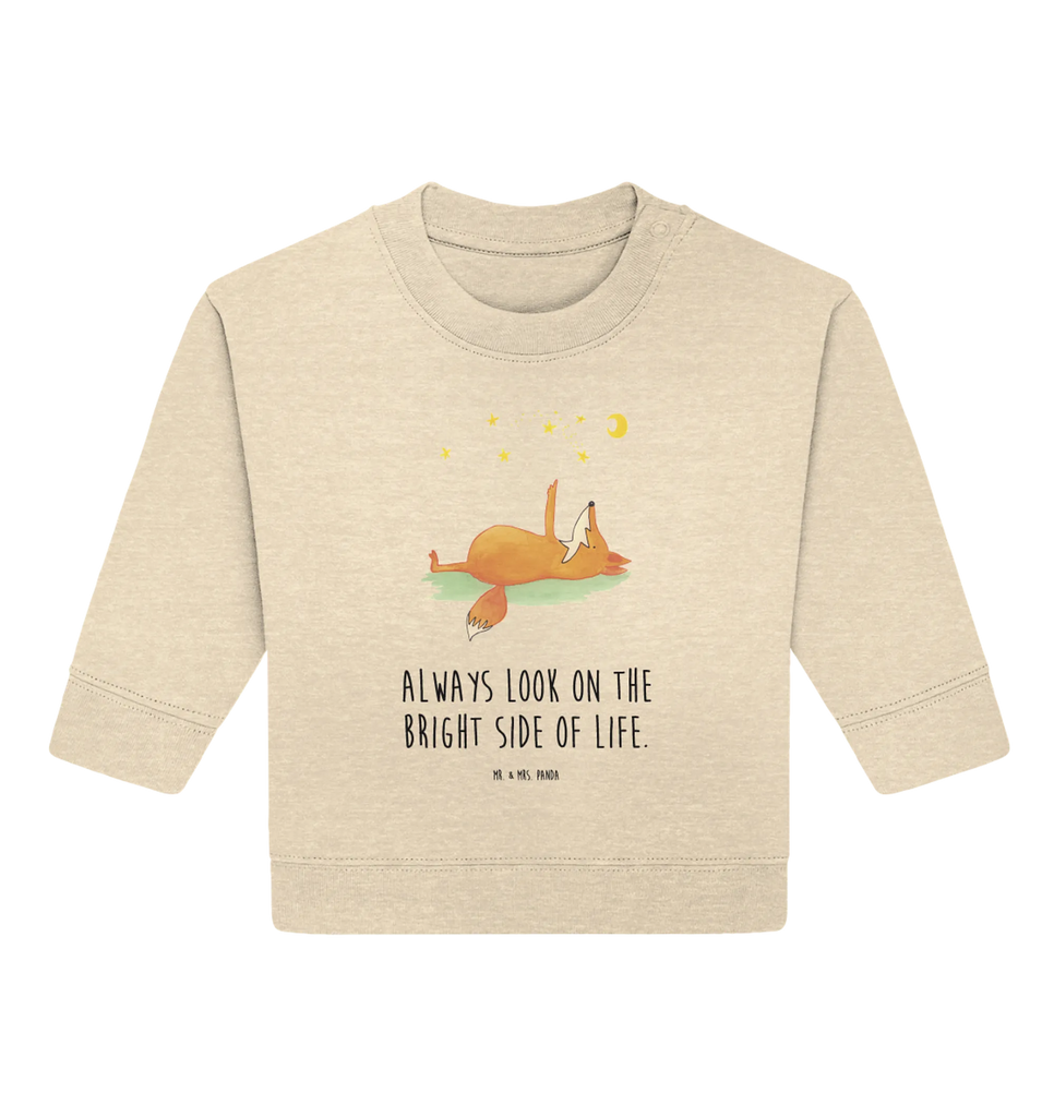 Organic Baby Pullover Fuchs Sterne Baby Bullover, Baby Sweatshirt, Fuchs, Füchse, tröstende Worte, Spruch positiv, Spruch schön, Romantik, Always Look on the Bright Side of Life