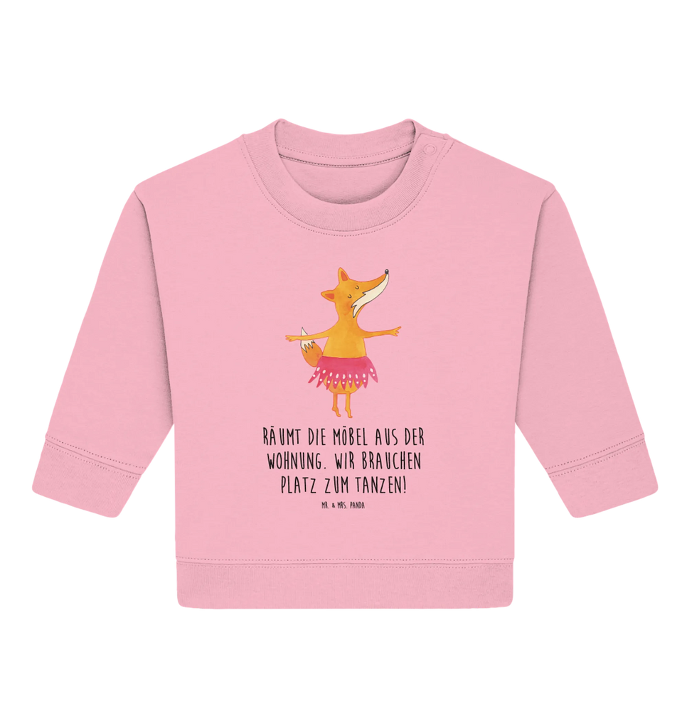 Organic Baby Pullover Fuchs Ballerina Baby Bullover, Baby Sweatshirt, Fuchs, Fuchs Spruch, Füchse, Füchsin, Ballerina, Ballett, Tänzerin, Tanzen, Party, Einladung, Geburtstag