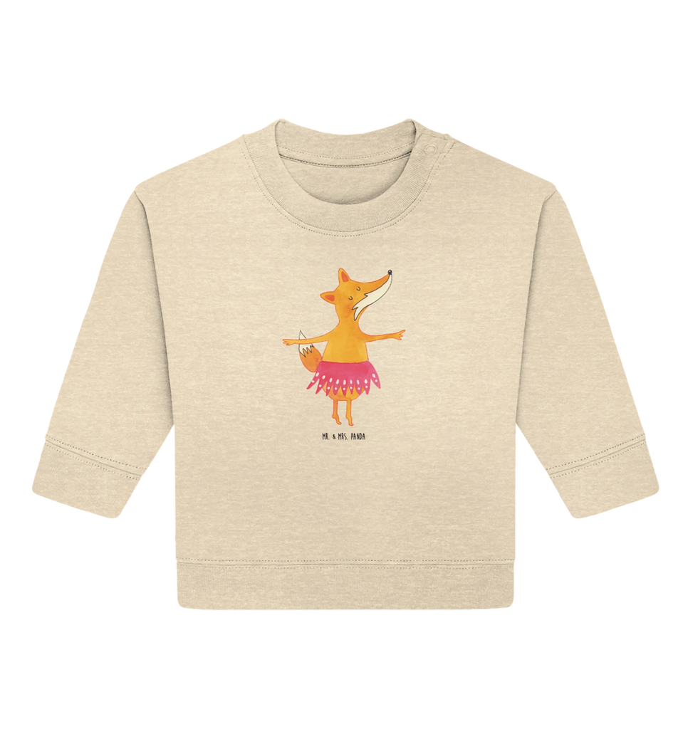 Organic Baby Pullover Fuchs Ballerina Baby Bullover, Baby Sweatshirt, Fuchs, Fuchs Spruch, Füchse, Füchsin, Ballerina, Ballett, Tänzerin, Tanzen, Party, Einladung, Geburtstag