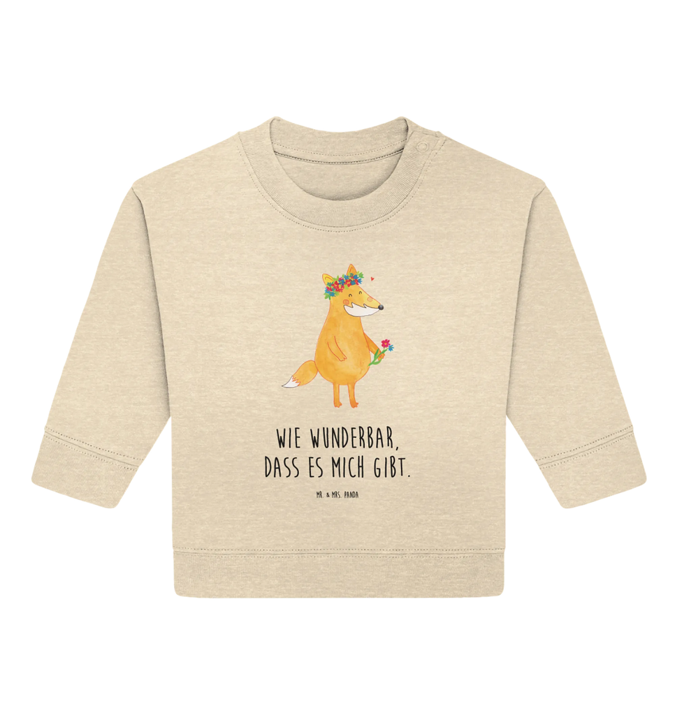 Organic Baby Pullover Fuchs Blumen Baby Bullover, Baby Sweatshirt, Fuchs, Füchse, Fox, Liebe, Freundin, Fuchsmädchen, Blumenmädchen, Freundinnen, Liebesbeweis, Blume, Blumen, Motivation, Freude, ich, mich, Selbstliebe