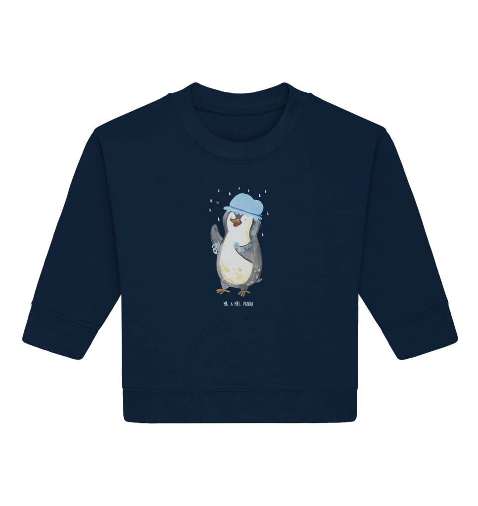 Organic Baby Pullover Penguin have a shower Baby Bullover, Baby Sweatshirt, Pinguin, Pinguine, Dusche, duschen, Lebensmotto, Motivation, Neustart, Neuanfang, glücklich sein