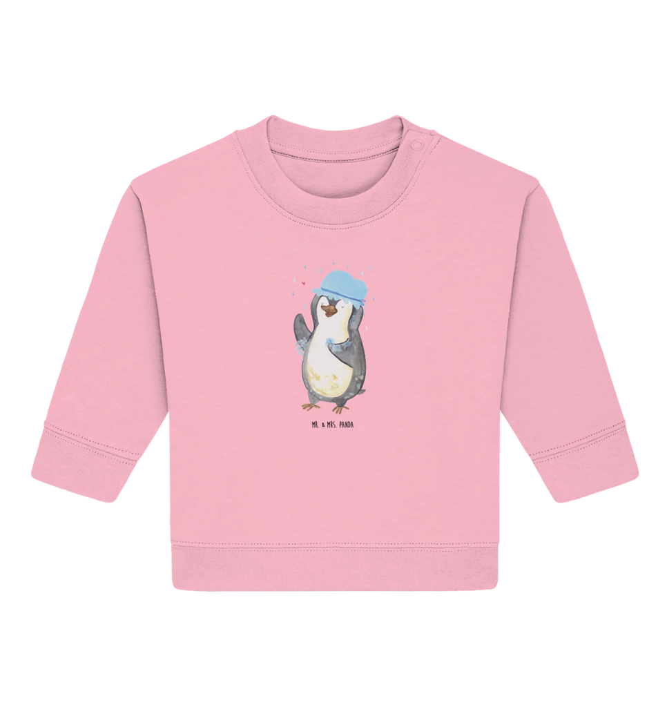 Organic Baby Pullover Pinguin Duschen Baby Bullover, Baby Sweatshirt, Pinguin, Pinguine, Dusche, duschen, Lebensmotto, Motivation, Neustart, Neuanfang, glücklich sein