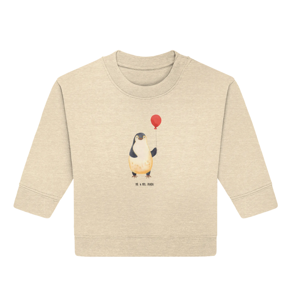 Organic Baby Pullover Pinguin Luftballon Baby Bullover, Baby Sweatshirt, Pinguin, Pinguine, Luftballon, Tagträume, Lebenslust, Geschenk Freundin, Geschenkidee, beste Freundin, Motivation, Neustart, neues Leben, Liebe, Glück