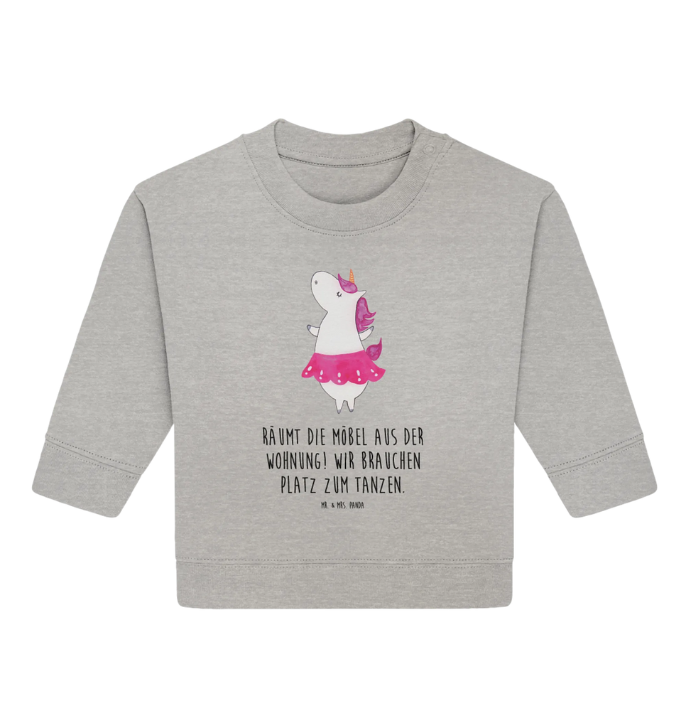 Organic Baby Pullover Einhorn Ballerina Baby Bullover, Baby Sweatshirt, Einhorn, Einhörner, Einhorn Deko, Pegasus, Unicorn, Tanzen, Ballerina, Party, Wohnung, Spaß, Feiern, Geburtstag, Tänzerin, Lebenslust, Lebensfreude