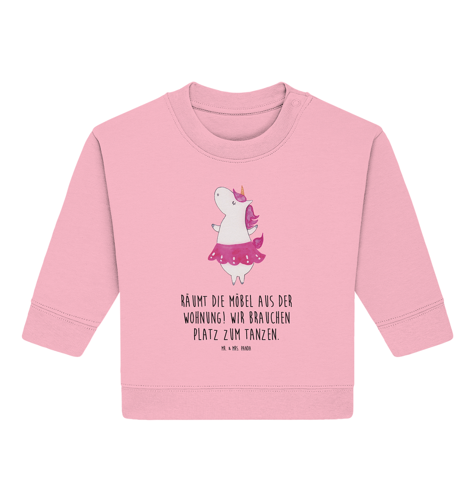 Organic Baby Pullover Einhorn Ballerina Baby Bullover, Baby Sweatshirt, Einhorn, Einhörner, Einhorn Deko, Pegasus, Unicorn, Tanzen, Ballerina, Party, Wohnung, Spaß, Feiern, Geburtstag, Tänzerin, Lebenslust, Lebensfreude