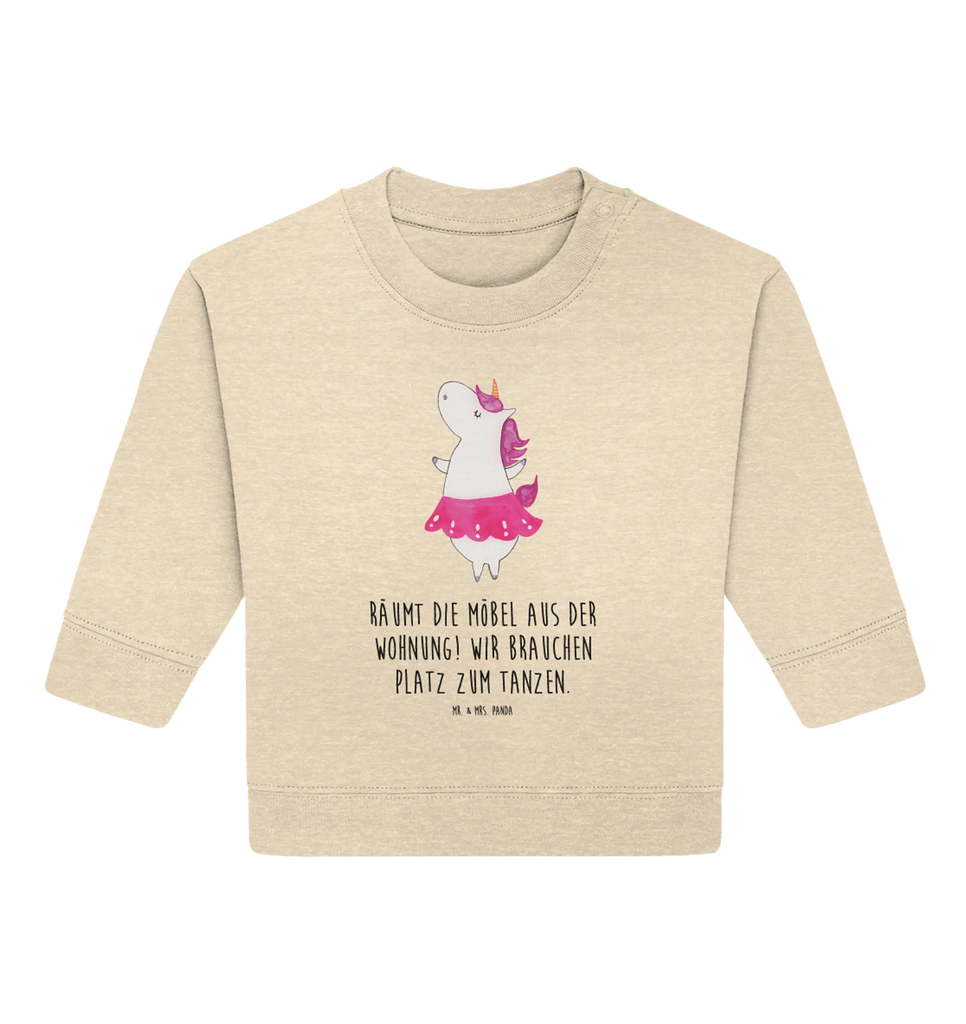 Organic Baby Pullover Einhorn Ballerina Baby Bullover, Baby Sweatshirt, Einhorn, Einhörner, Einhorn Deko, Pegasus, Unicorn, Tanzen, Ballerina, Party, Wohnung, Spaß, Feiern, Geburtstag, Tänzerin, Lebenslust, Lebensfreude