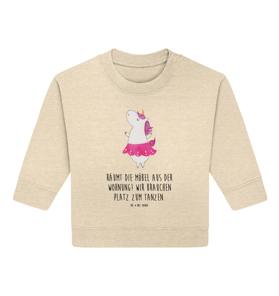 Organic Baby Pullover Einhorn Ballerina Baby Bullover, Baby Sweatshirt, Einhorn, Einhörner, Einhorn Deko, Pegasus, Unicorn, Tanzen, Ballerina, Party, Wohnung, Spaß, Feiern, Geburtstag, Tänzerin, Lebenslust, Lebensfreude