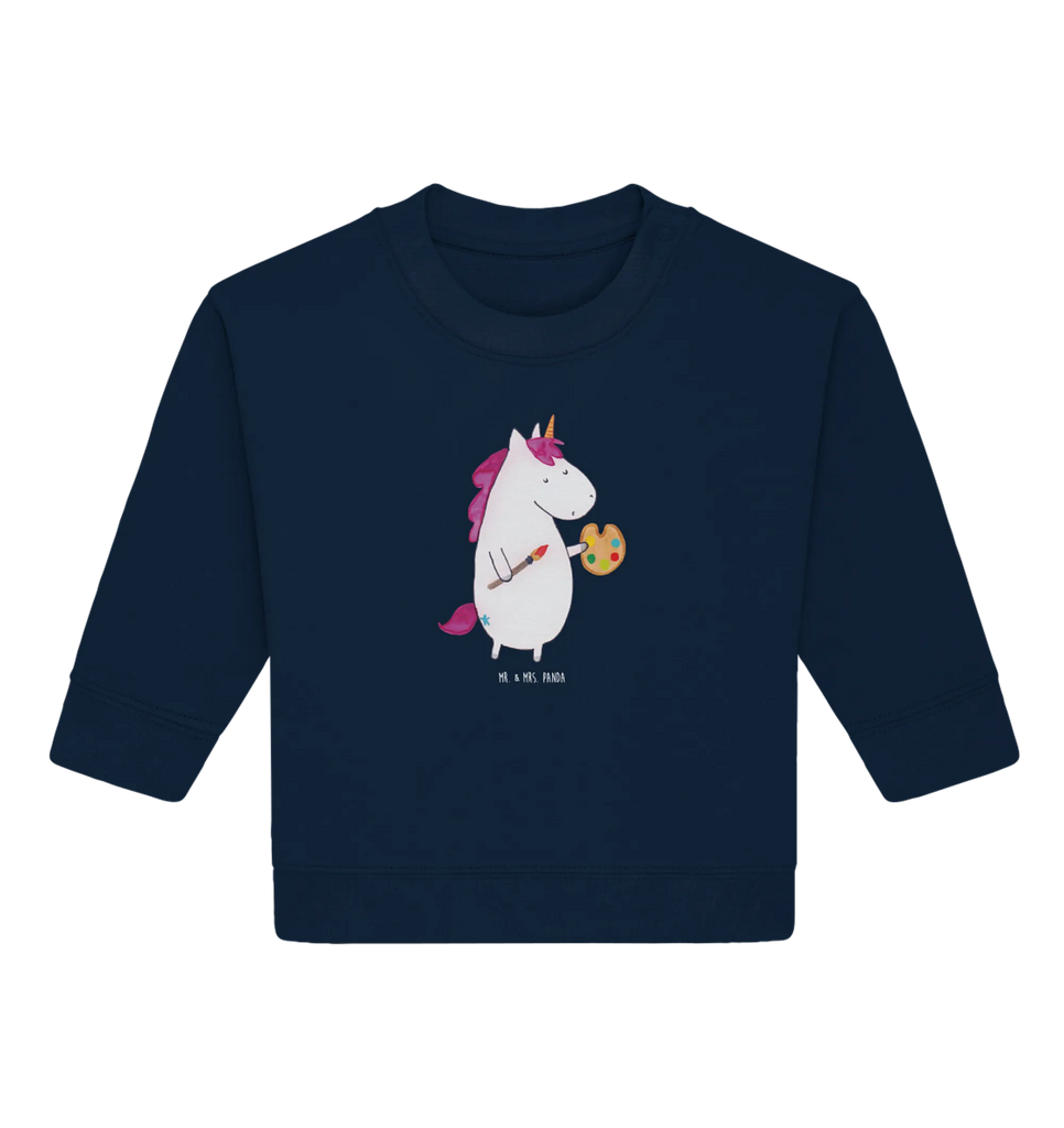 Organic Baby Pullover Einhorn Künstler Baby Bullover, Baby Sweatshirt, Einhorn, Einhörner, Einhorn Deko, Pegasus, Unicorn, Englisch, Künstler, Artist, Malen, Zeichnen, Welt, Farbe, Stift, Pinsel, Geschenk, Maler