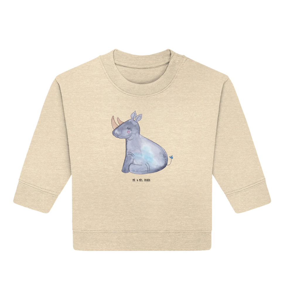 Organic Baby Pullover Einhorn Nashorn Baby Bullover, Baby Sweatshirt, Einhorn, Einhörner, Einhorn Deko, Pegasus, Unicorn, Regenbogen, witzig, lustig, Zoo, Glitzer, Einhornpower, Erwachsenwerden, Nashorn, Nashörner