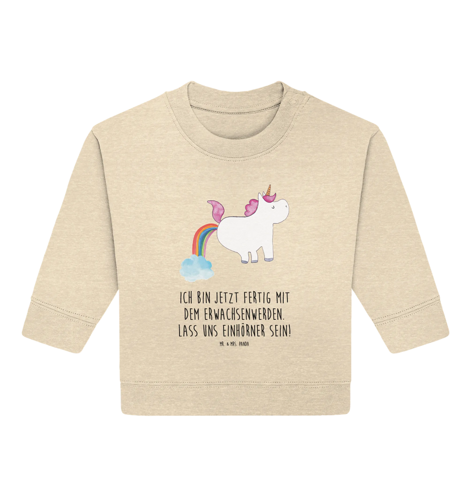 Organic Baby Pullover Einhorn Pupsen Baby Bullover, Baby Sweatshirt, Einhorn, Einhörner, Einhorn Deko, Unicorn, Pups, Regenbogen, Glitzer, Einhornpower, Erwachsenwerden, Spaß, lustig, Freundin