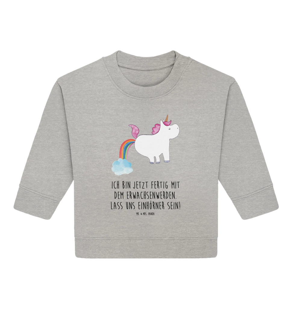 Organic Baby Pullover Einhorn Pupsen Baby Bullover, Baby Sweatshirt, Einhorn, Einhörner, Einhorn Deko, Unicorn, Pups, Regenbogen, Glitzer, Einhornpower, Erwachsenwerden, Spaß, lustig, Freundin