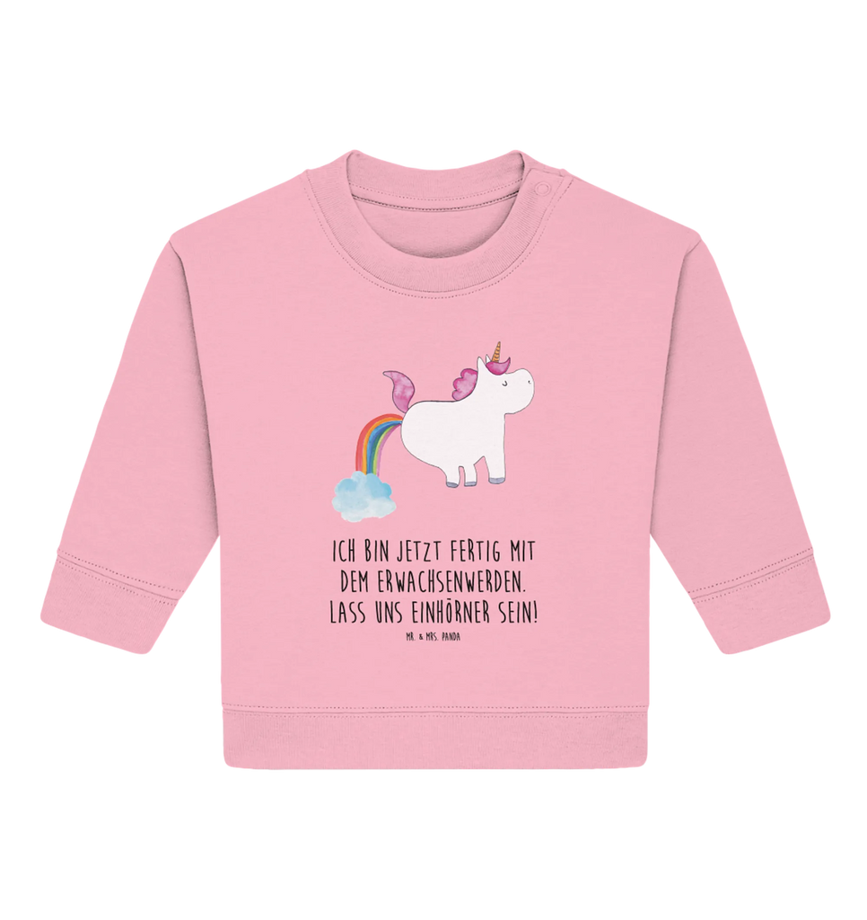 Organic Baby Pullover Einhorn Pupsen Baby Bullover, Baby Sweatshirt, Einhorn, Einhörner, Einhorn Deko, Unicorn, Pups, Regenbogen, Glitzer, Einhornpower, Erwachsenwerden, Spaß, lustig, Freundin