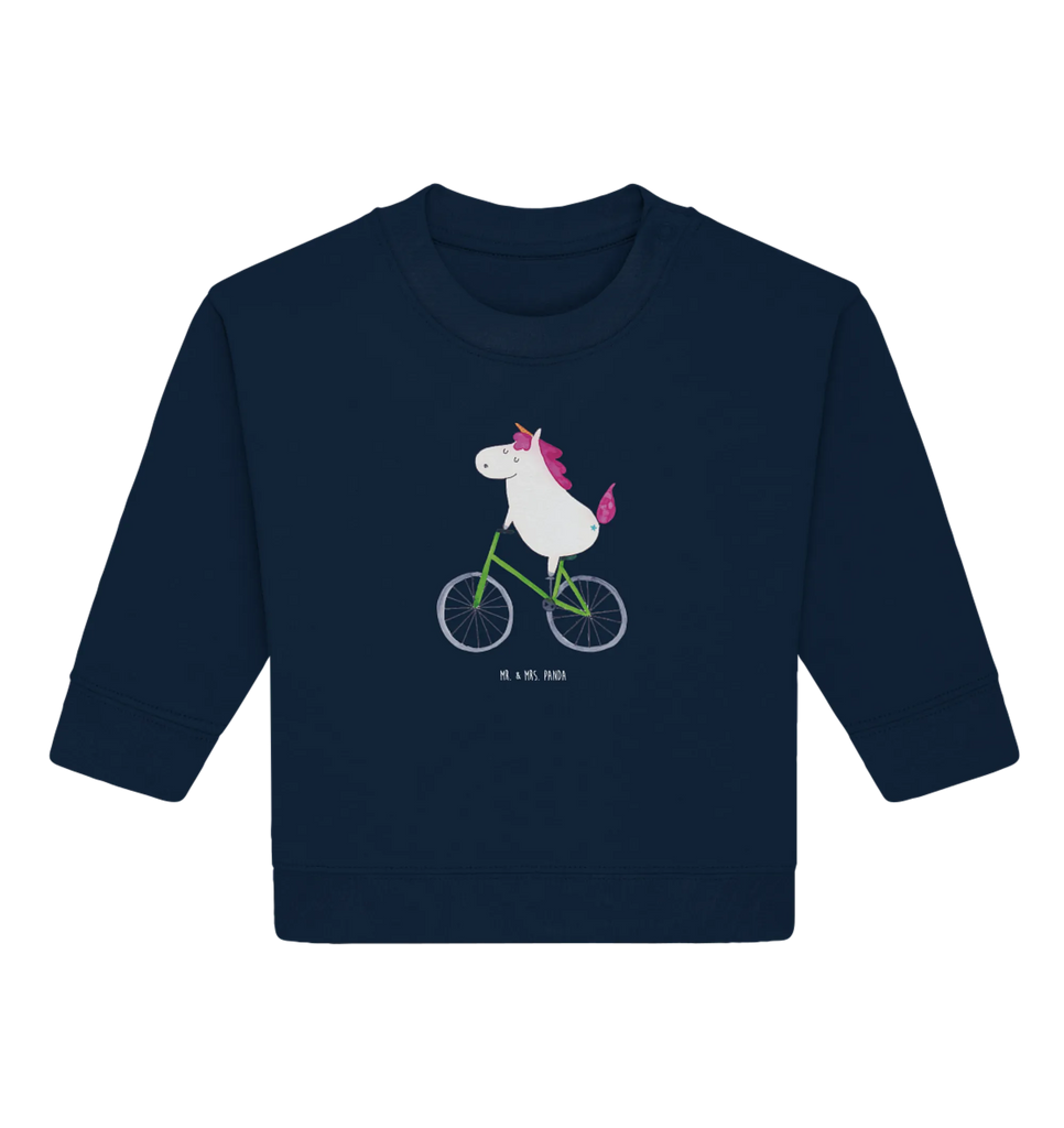 Organic Baby Pullover Einhorn Radfahrer Baby Bullover, Baby Sweatshirt, Einhorn, Einhörner, Einhorn Deko, Pegasus, Unicorn, Radfahren, Radfahrer, Rad, Bike, Feenstaub, Konfetti, Luxusproblem, Kummer, Liebeskummer