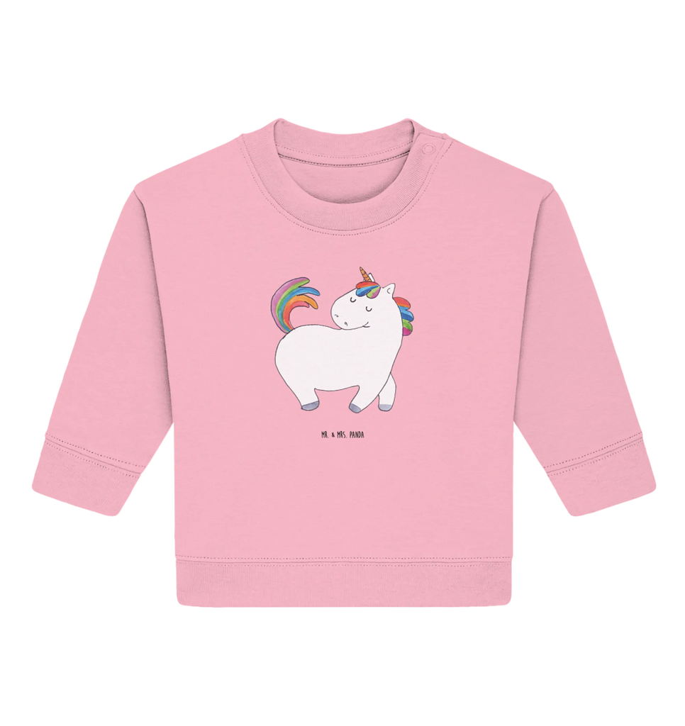 Organic Baby Pullover Einhorn Stolzieren Baby Bullover, Baby Sweatshirt, Einhorn, Einhörner, Einhorn Deko, Pegasus, Unicorn, stolz, anders, bunt, Pferd, Reiter, Reiten, Freundin, Geschenk