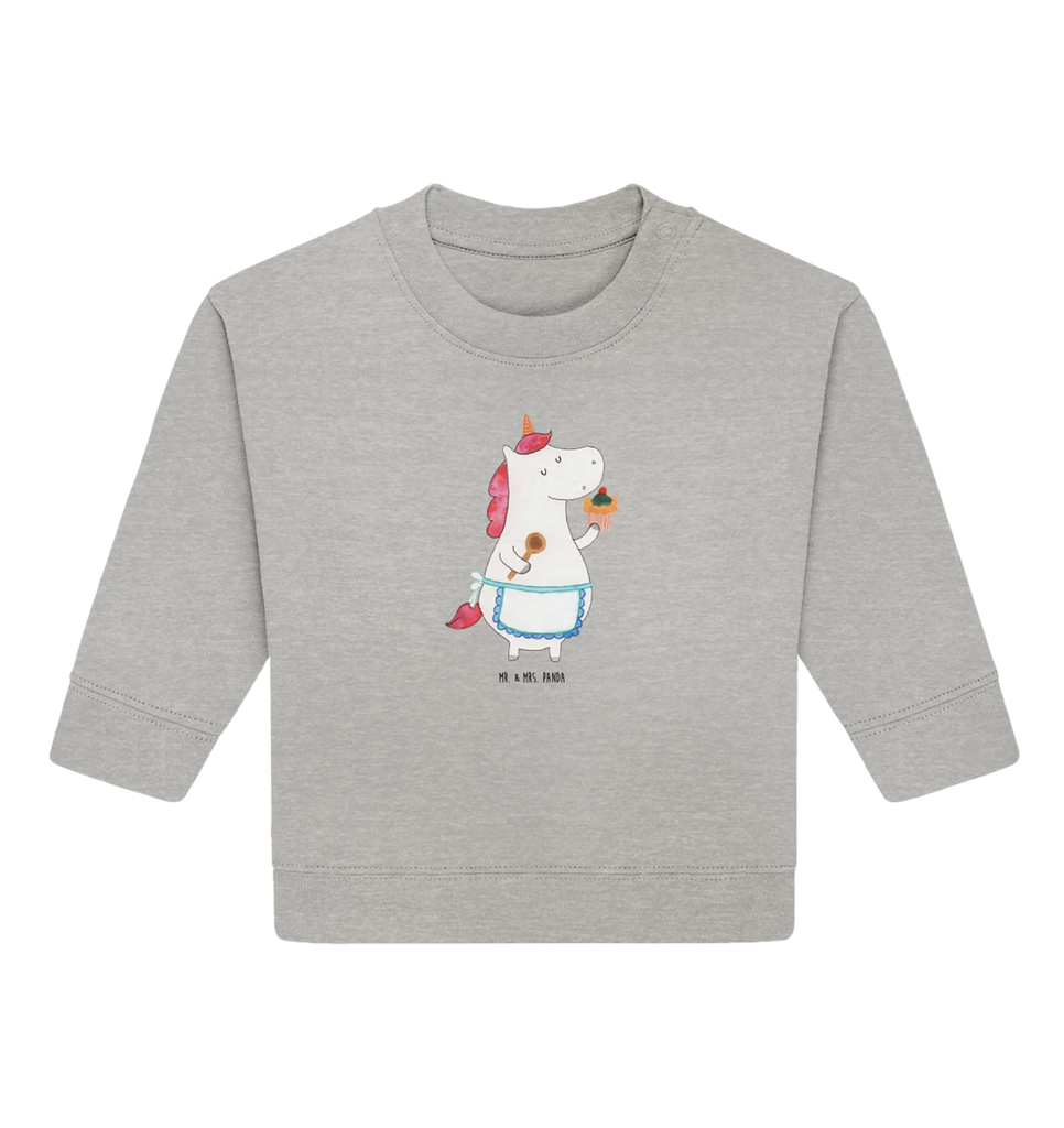 Organic Baby Pullover Einhorn Küche Baby Bullover, Baby Sweatshirt, Einhorn, Einhörner, Einhorn Deko, Pegasus, Unicorn, backen, Muffin, Motivation, Träumer, träumen, Bäckerin, Hobbykoch, Koch, Torte, Kuchen