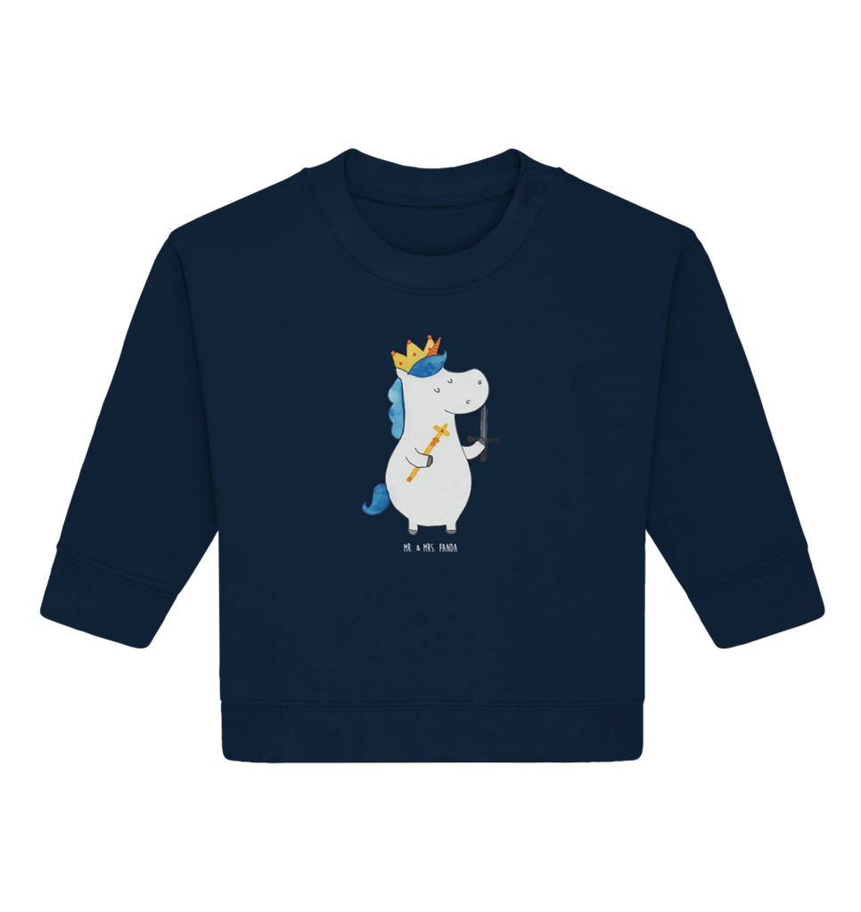 Organic Baby Pullover Einhorn König mit Schwert Baby Bullover, Baby Sweatshirt, Einhorn, Einhörner, Einhorn Deko, Unicorn, König, Ritter, Mittelalter