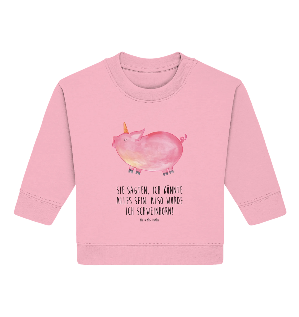 Organic Baby Pullover Einhorn Schwein Baby Bullover, Baby Sweatshirt, Einhorn, Einhörner, Einhorn Deko, Pegasus, Unicorn, Party, Spaß, Schwein, Schweinhorn, Bauer, witzig. lustig, Spruch, geschenk, Pig, Piggy, funny, english, englisch