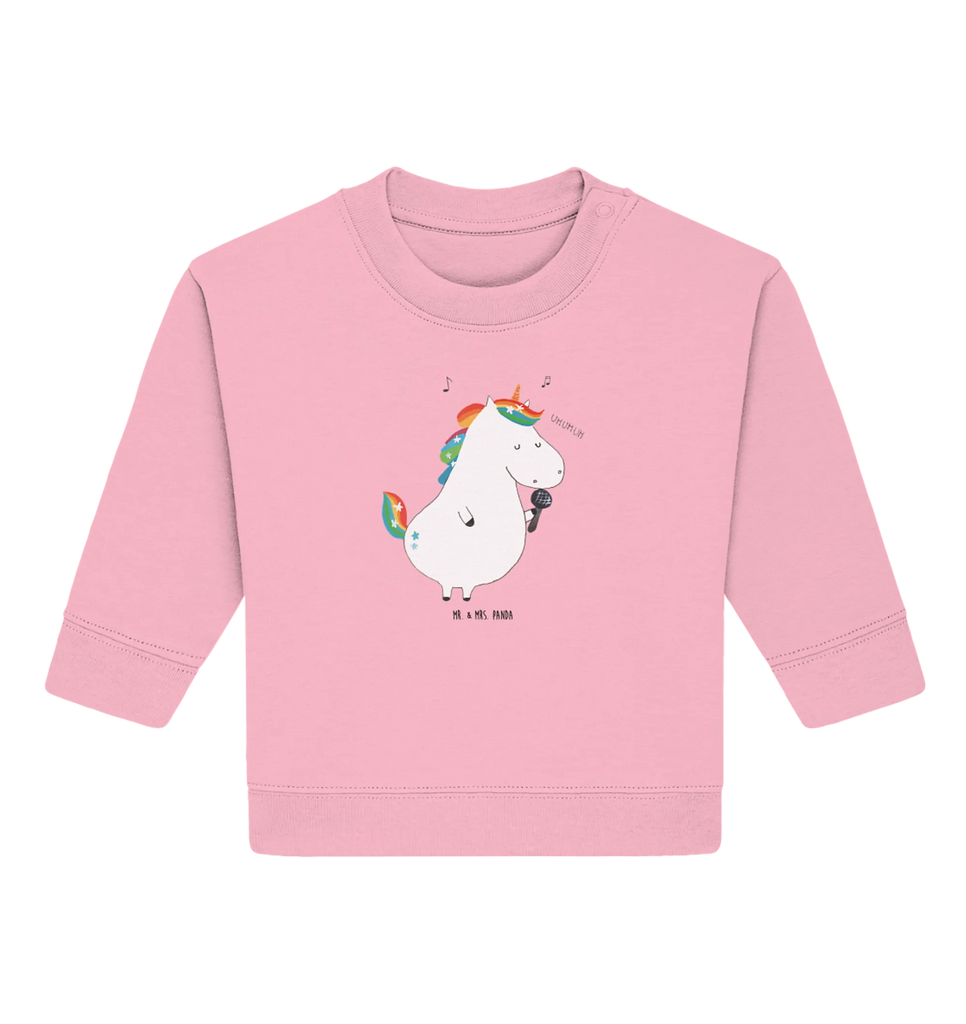 Organic Baby Pullover Einhorn Sänger Baby Bullover, Baby Sweatshirt, Einhorn, Einhörner, Einhorn Deko, Unicorn, Glitzer, Konfetti, Party, Geburtstag, Feier, Fest, Disco, Sängerin, Sänger, Freundin