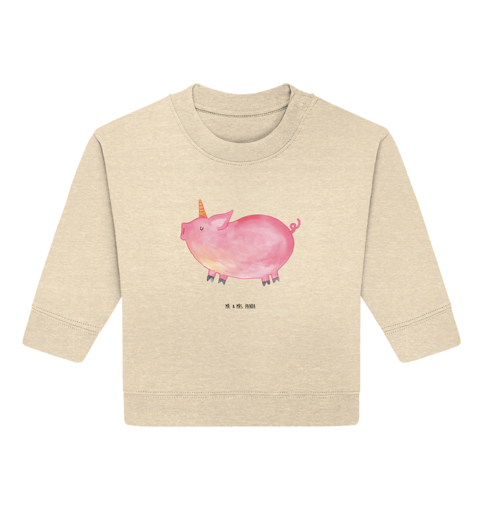 Organic Baby Pullover Einhorn Schwein Baby Bullover, Baby Sweatshirt, Einhorn, Einhörner, Einhorn Deko, Pegasus, Unicorn, Party, Spaß, Schwein, Schweinhorn, Bauer, witzig. lustig, Spruch, geschenk, Pig, Piggy, funny, english, englisch