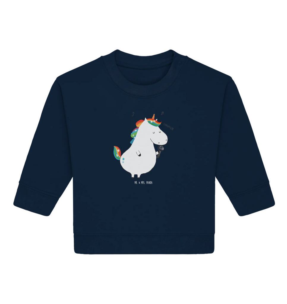 Organic Baby Pullover Einhorn Sänger Baby Bullover, Baby Sweatshirt, Einhorn, Einhörner, Einhorn Deko, Unicorn, Glitzer, Konfetti, Party, Geburtstag, Feier, Fest, Disco, Sängerin, Sänger, Freundin