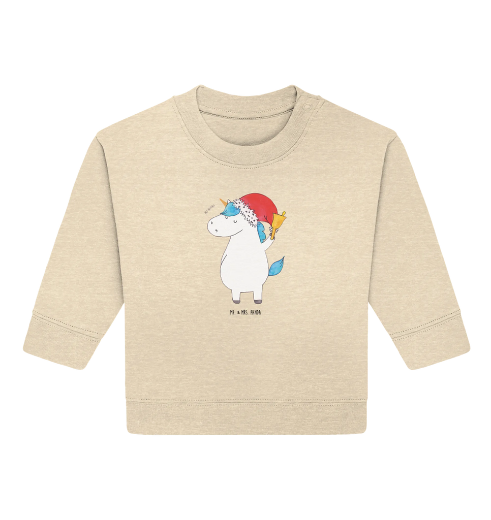 Organic Baby Pullover Einhorn Weihnachtsmann Baby Bullover, Baby Sweatshirt, Einhorn, Einhörner, Einhorn Deko, Pegasus, Unicorn, Gin, Schokolade, Schoki, Weihnachten, Weihnachtsmann, Nikolaus, Wunschzettel, Wunschliste, Feenstaub