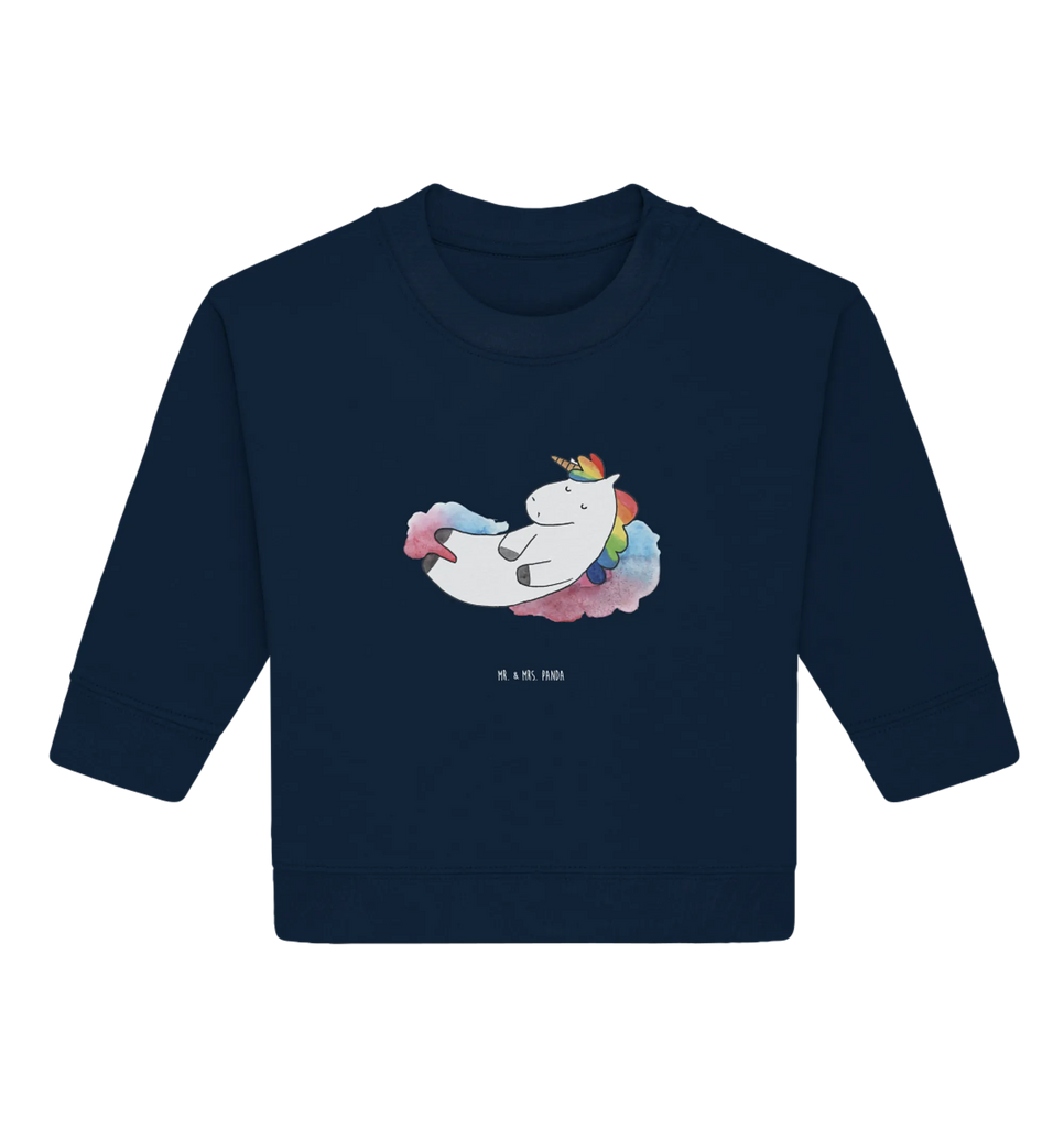 Organic Baby Pullover Einhorn Wolke 7 Baby Bullover, Baby Sweatshirt, Einhorn, Einhörner, Einhorn Deko, Unicorn, verliebt, Menschen, witzig, lustig, Geschenk, Glaube, Realität, Lächeln