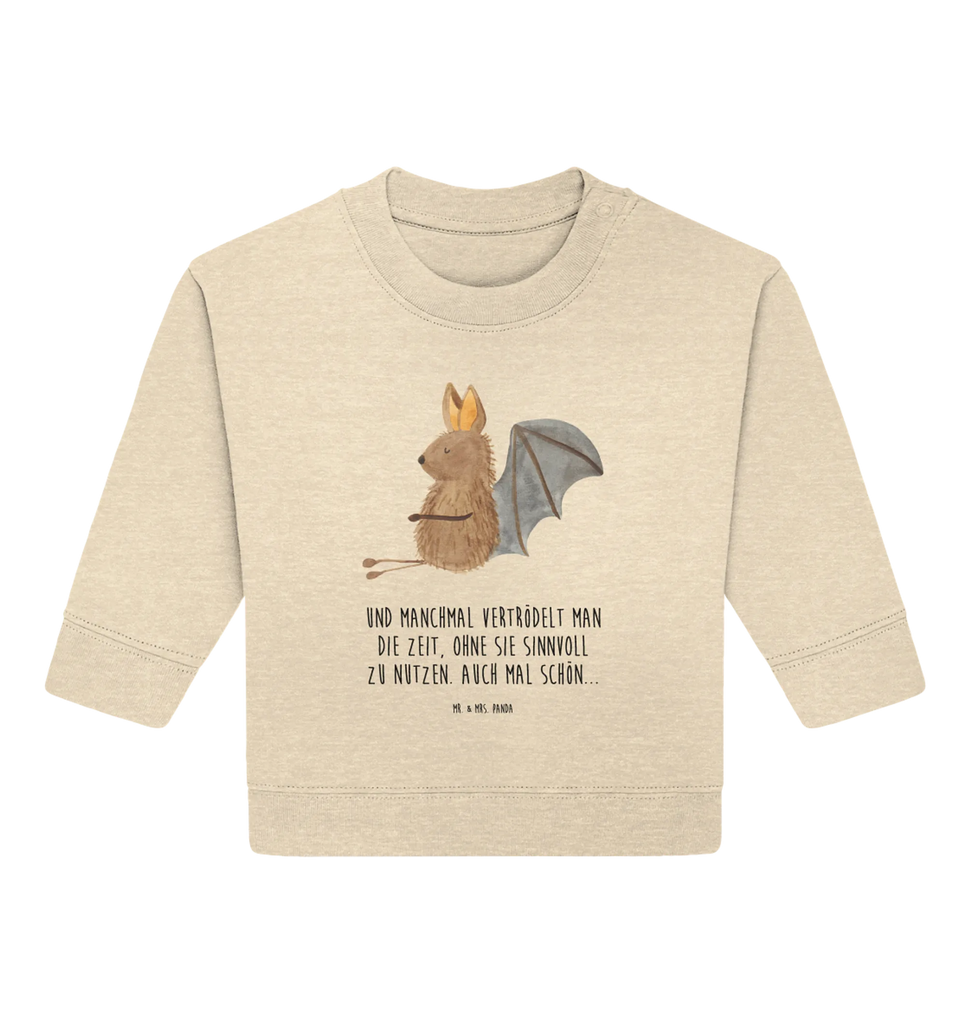 Organic Baby Pullover Fledermaus Sitzen Baby Bullover, Baby Sweatshirt, Tiermotive, Gute Laune, lustige Sprüche, Tiere, Fledermaus, Fledermäuse, Motivation, entspannen