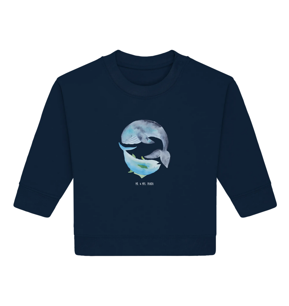 Organic Baby Pullover Walfisch Thunfisch Baby Bullover, Baby Sweatshirt, Tiermotive, Gute Laune, lustige Sprüche, Tiere, Wal, Wahl, Tunfisch, Wortwitz lustig, Spruch lustig, Flachwitz, Witz, Spruch des Tages, Flachwitz Geschenk