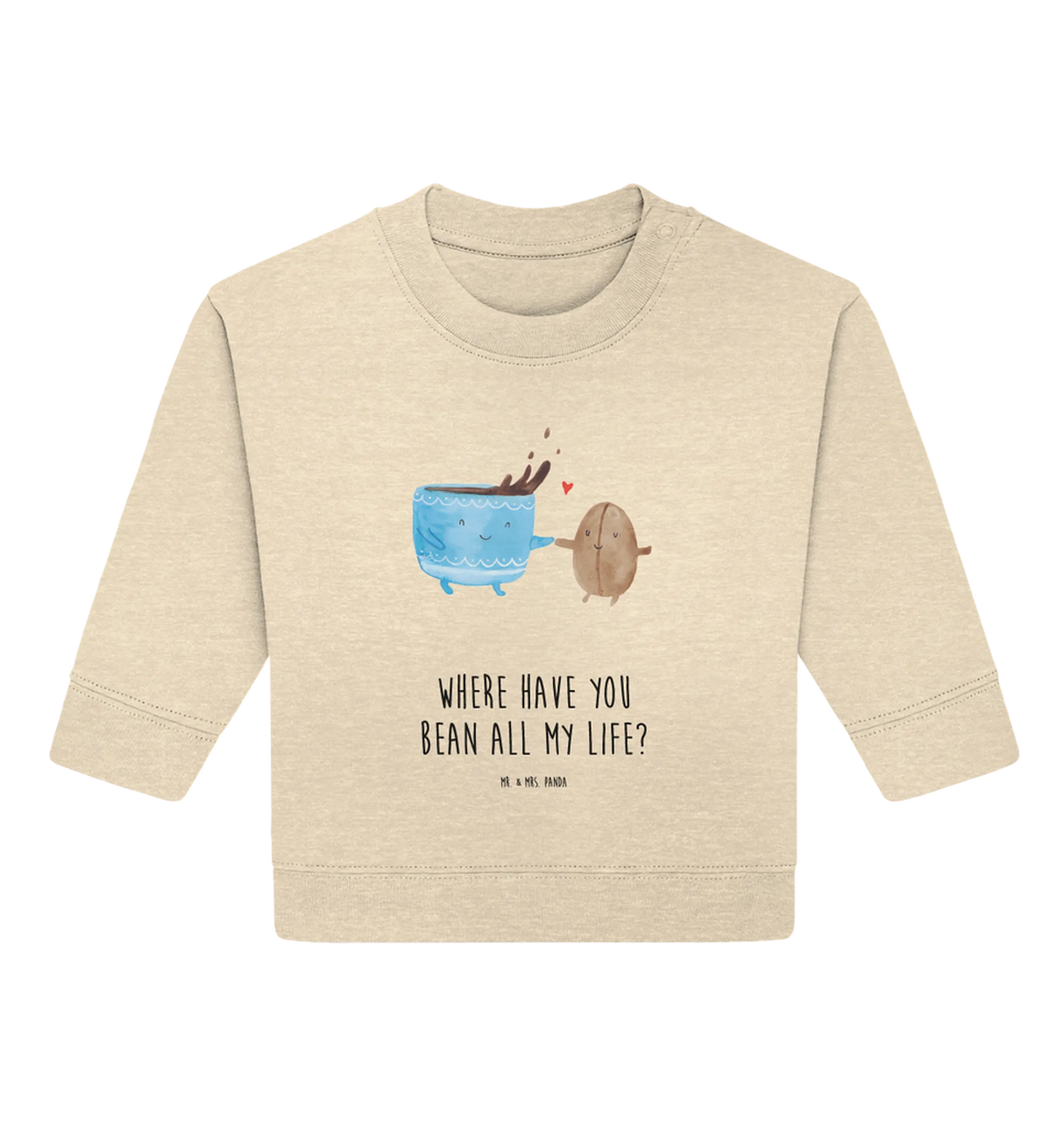 Organic Baby Pullover Coffee Bean Baby Bullover, Baby Sweatshirt, Tiermotive, Gute Laune, lustige Sprüche, Tiere, Kaffee, Kaffeebohne, Genuss, Zufriedenheit, Glück