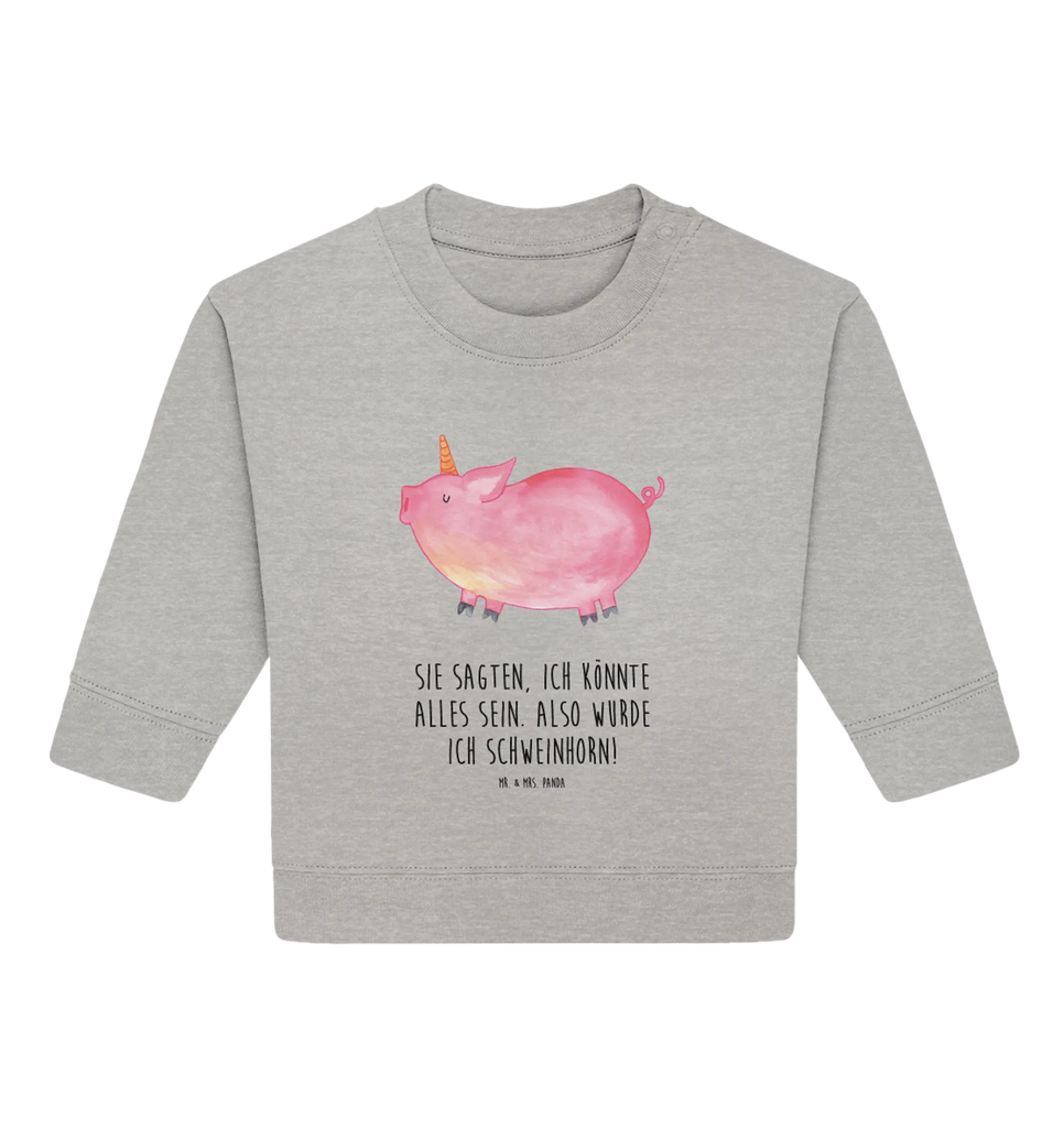 Organic Baby Pullover Einhorn Schwein Baby Bullover, Baby Sweatshirt, Einhorn, Einhörner, Einhorn Deko, Pegasus, Unicorn, Party, Spaß, Schwein, Schweinhorn, Bauer, witzig. lustig, Spruch, geschenk, Pig, Piggy, funny, english, englisch